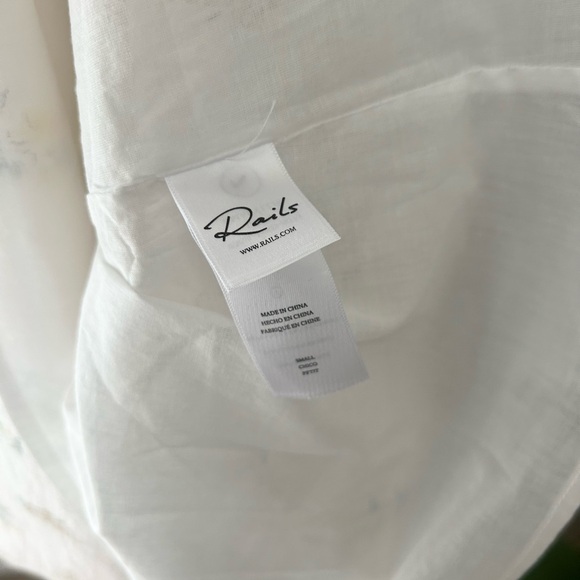 Rails Dion Small Midi Dress White Amaryllis Floral Print Drop Waist 100% Cotton - Picture 5 of 9